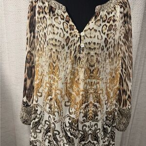 Elegant Animal Print Women's Blouse